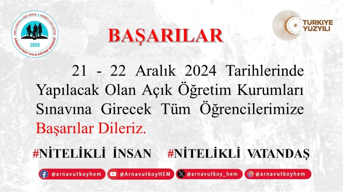 BAŞARILAR DİLERİZ